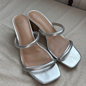 A New Day Women's Silver Heeled Sandals